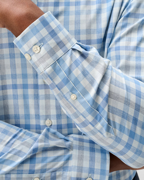 Johnnie O Everyday Performance Button Down Shirt - Cay Exploded Gingham- Malibu