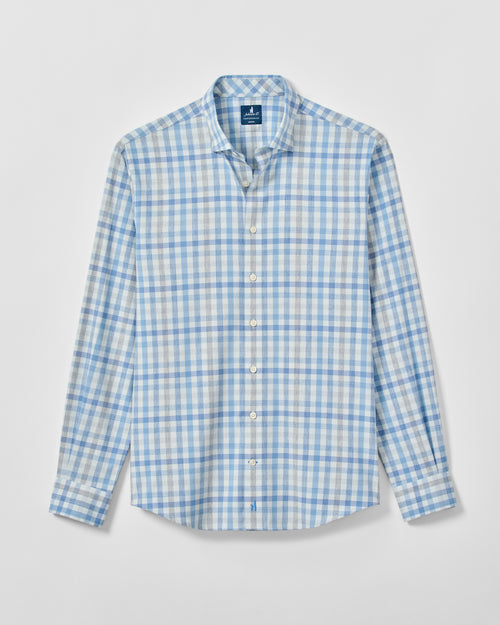 Johnnie O Everyday Performance Button Down Shirt - Cay Exploded Gingham- Malibu