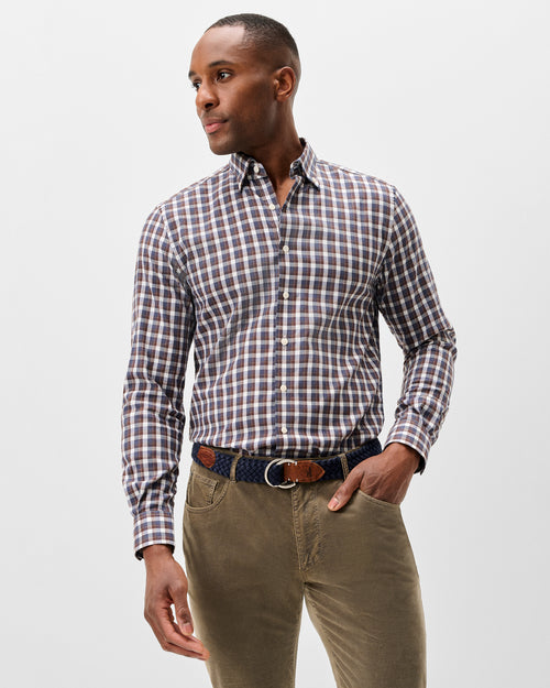 Johnnie O Natural Performance Button Down Shirt - Oak Bluffs Plaid