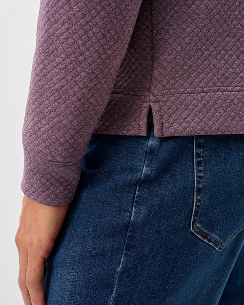Johnnie O Rockwells Diamond-Quilted Henley Pullover- Fig
