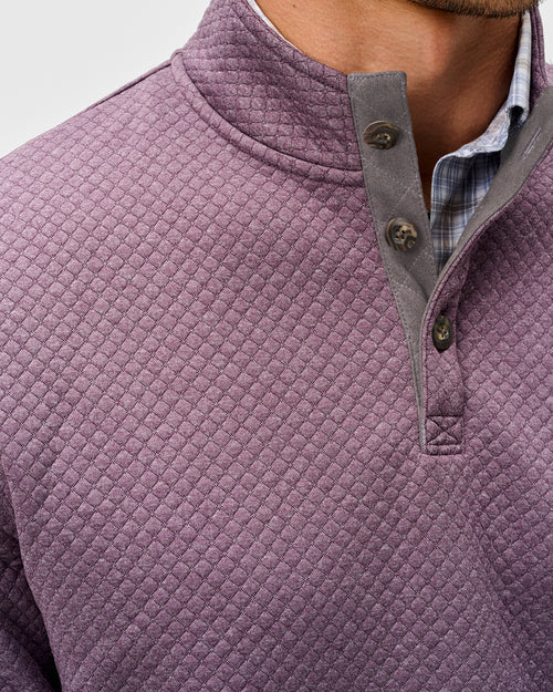Johnnie O Rockwells Diamond-Quilted Henley Pullover- Fig