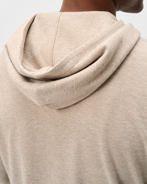 Johnnie O Button Henley Hoodie -Cream