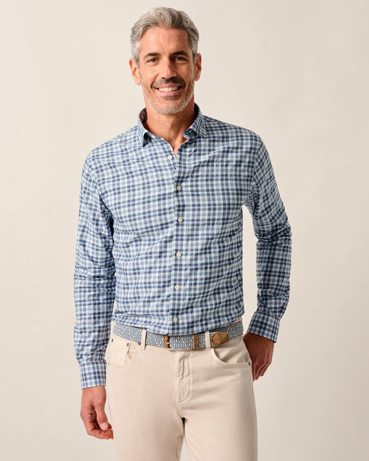 Johnnie-O Featherweight Performance Button Down Shirt - Donovan, Navy