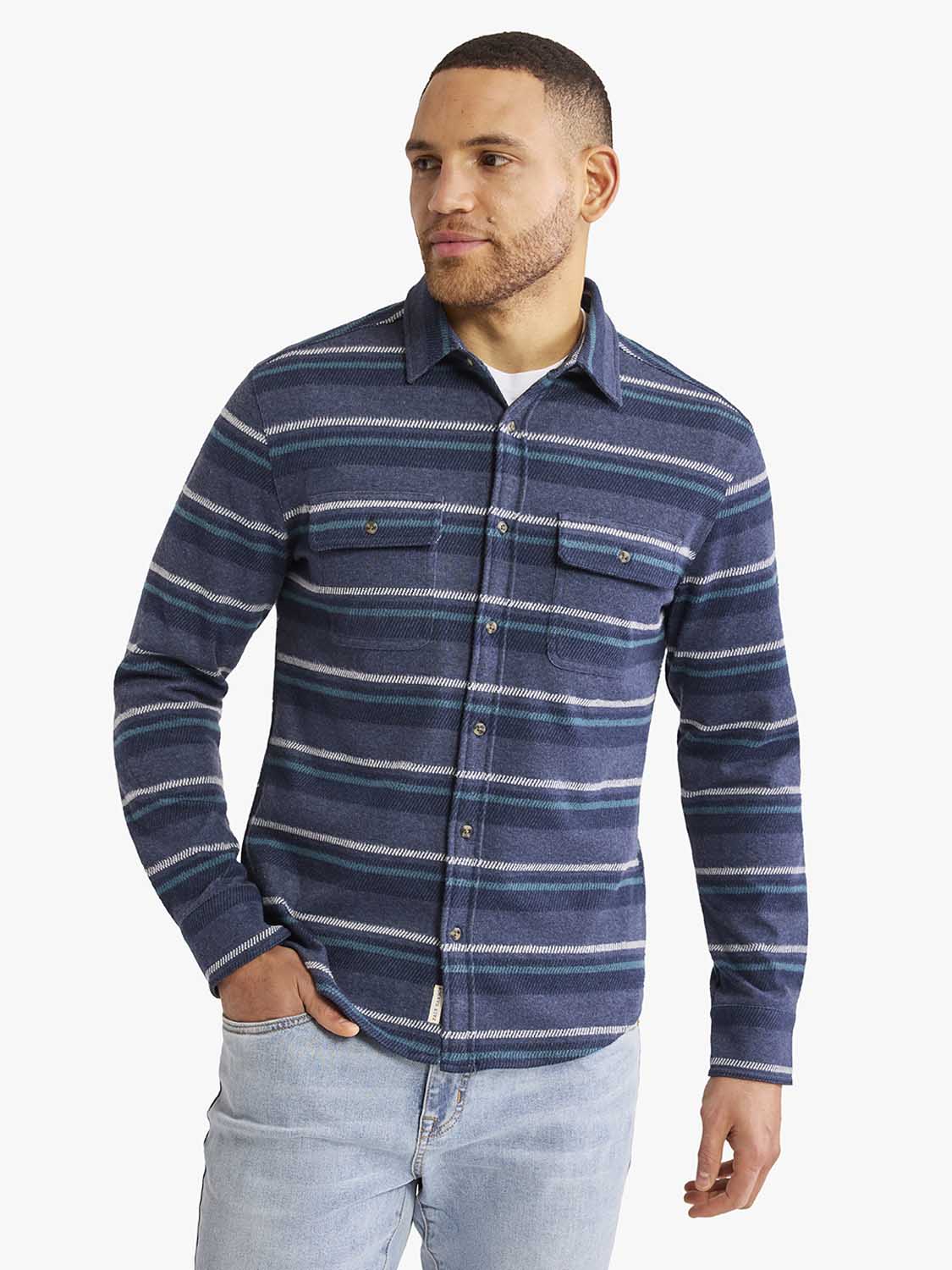 Fair Harbor Dunewood Flannel- Ocean Blanket Stripe