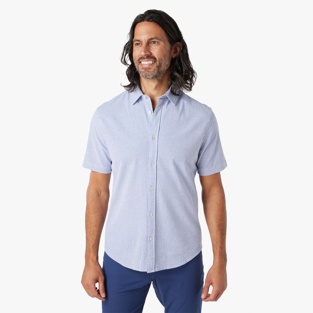 Fair Harbor Seersucker Shirt -light blue