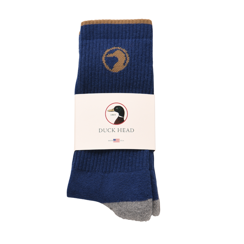 Duck Head Logo Socks-Navy