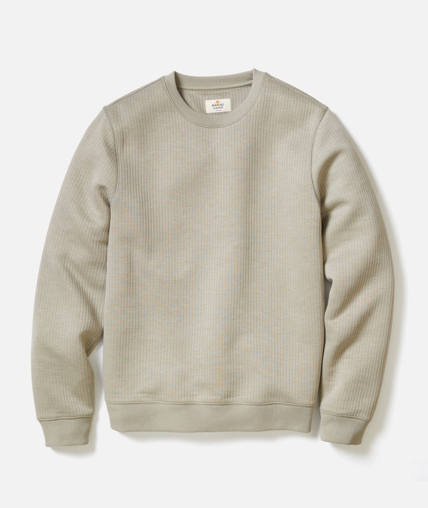 Marine Layer Corbet Quilted Crew-Taupe
