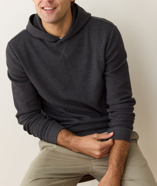 Marine Layer Waffle Hoodie -Charcoal