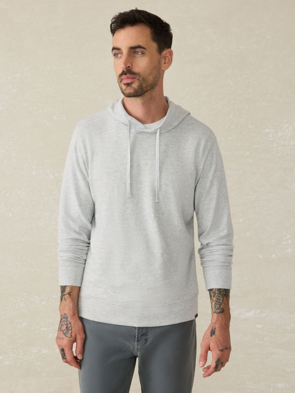 Faherty Slub Washed Hoodie-Grey