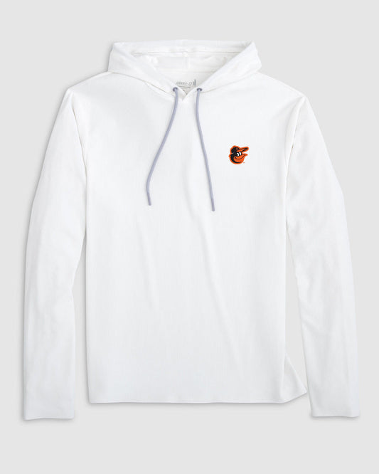 Johnnie O Baltimore Orioles Hoppin Performance Drawstring Hoodie-White