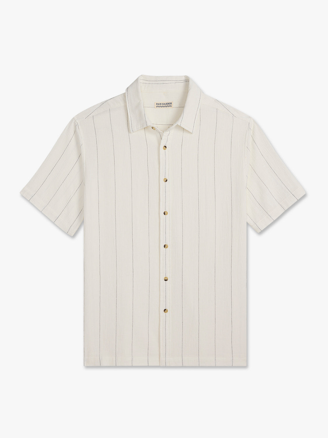 Fair Harbor Oasis Textured Shirt- Shell Stripe