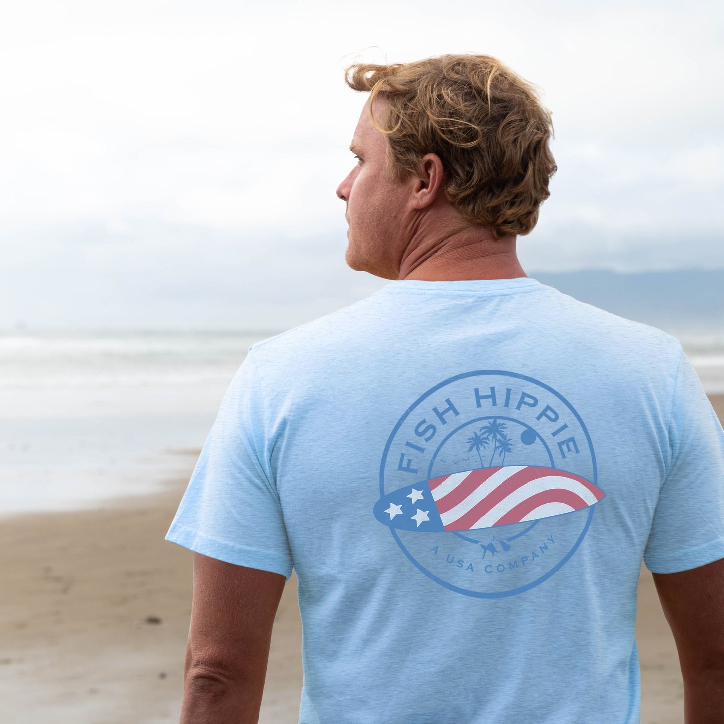Fish Hippie - Tee Wave of Freedom Blue Wave