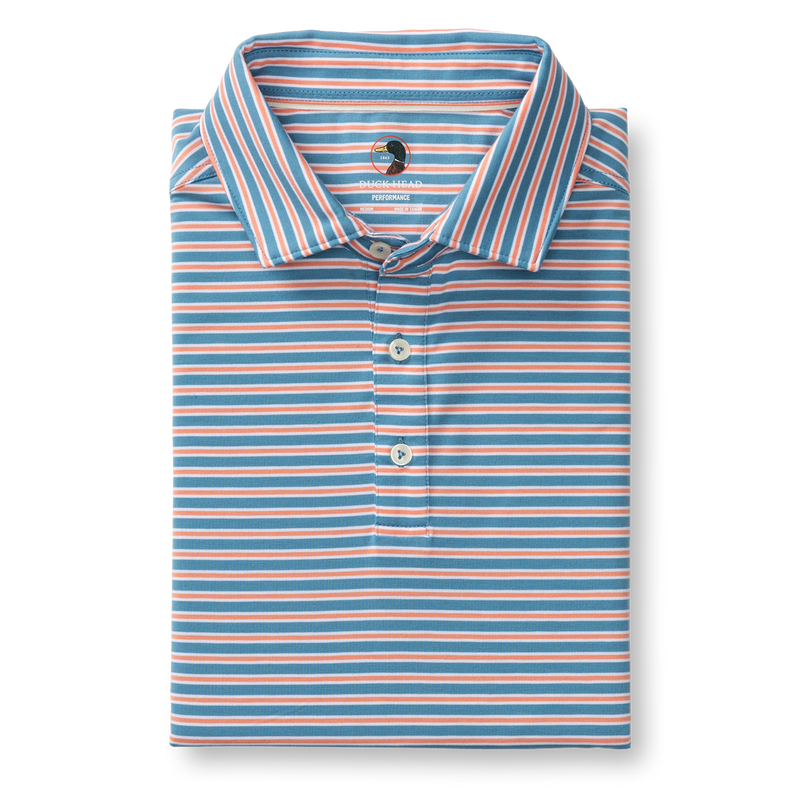 Duck head Summerford Performance Jersey Polo- Sunwashed Blue