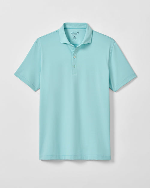 Johnnie O Performance Jersey Polo - Lyndonn Stripe Tropical Celeste