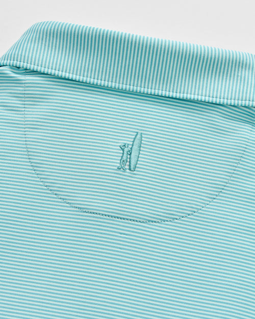 Johnnie O Performance Jersey Polo - Lyndonn Stripe Tropical Celeste