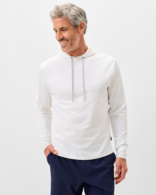 Johnnie O Hoppin Performance Drawstring Hoodie-White