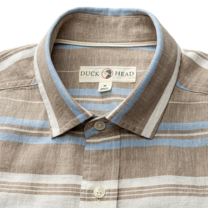 Duck Head Linen Cotton Oxford Sport Shirt-Clay