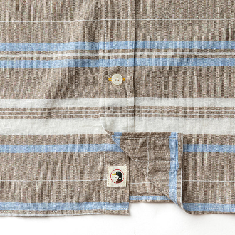 Duck Head Linen Cotton Oxford Sport Shirt-Clay