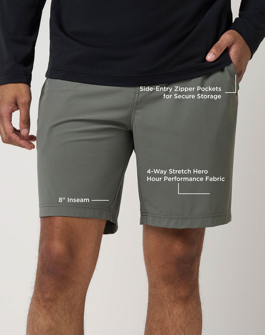 Travis Mathew Hero Hour 8inch short-Dark Olive
