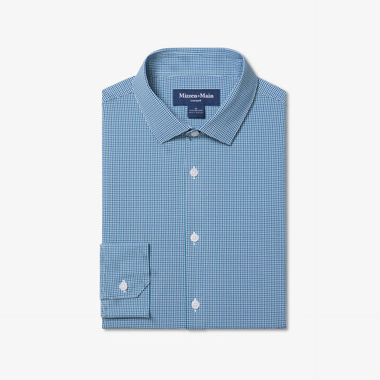 Mizzen & Main Leeward No Tuck Dress Shirt Dark Teal Sam Plaid