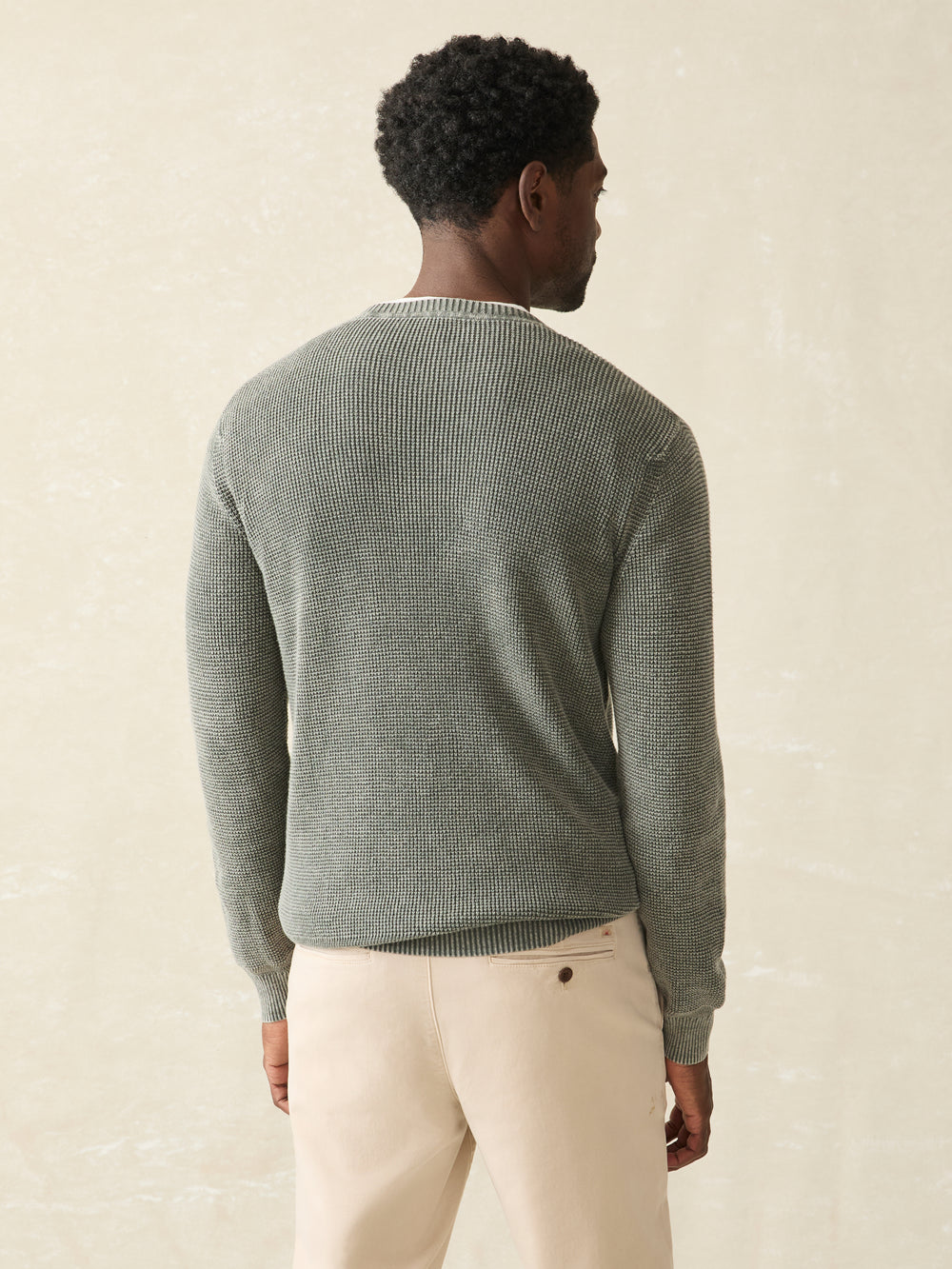 Faherty Sunwashed Crewneck Sweater-Mountian Olive