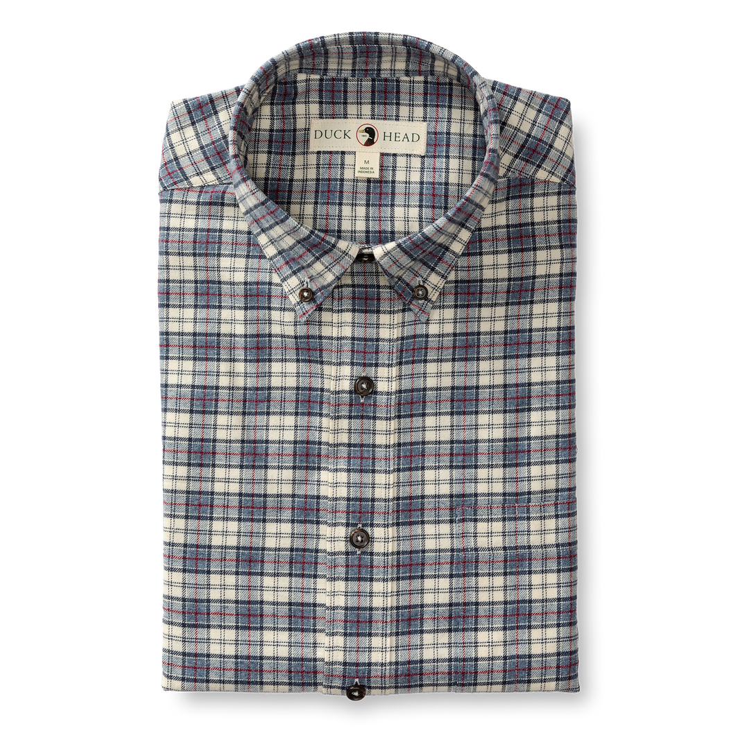 Duck Head Cotton Flannel Sport Shirt
Werth Plaid stone Blue heather