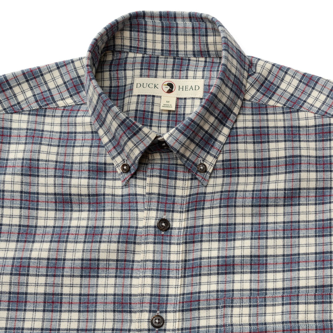 Duck Head Cotton Flannel Sport Shirt
Werth Plaid stone Blue heather