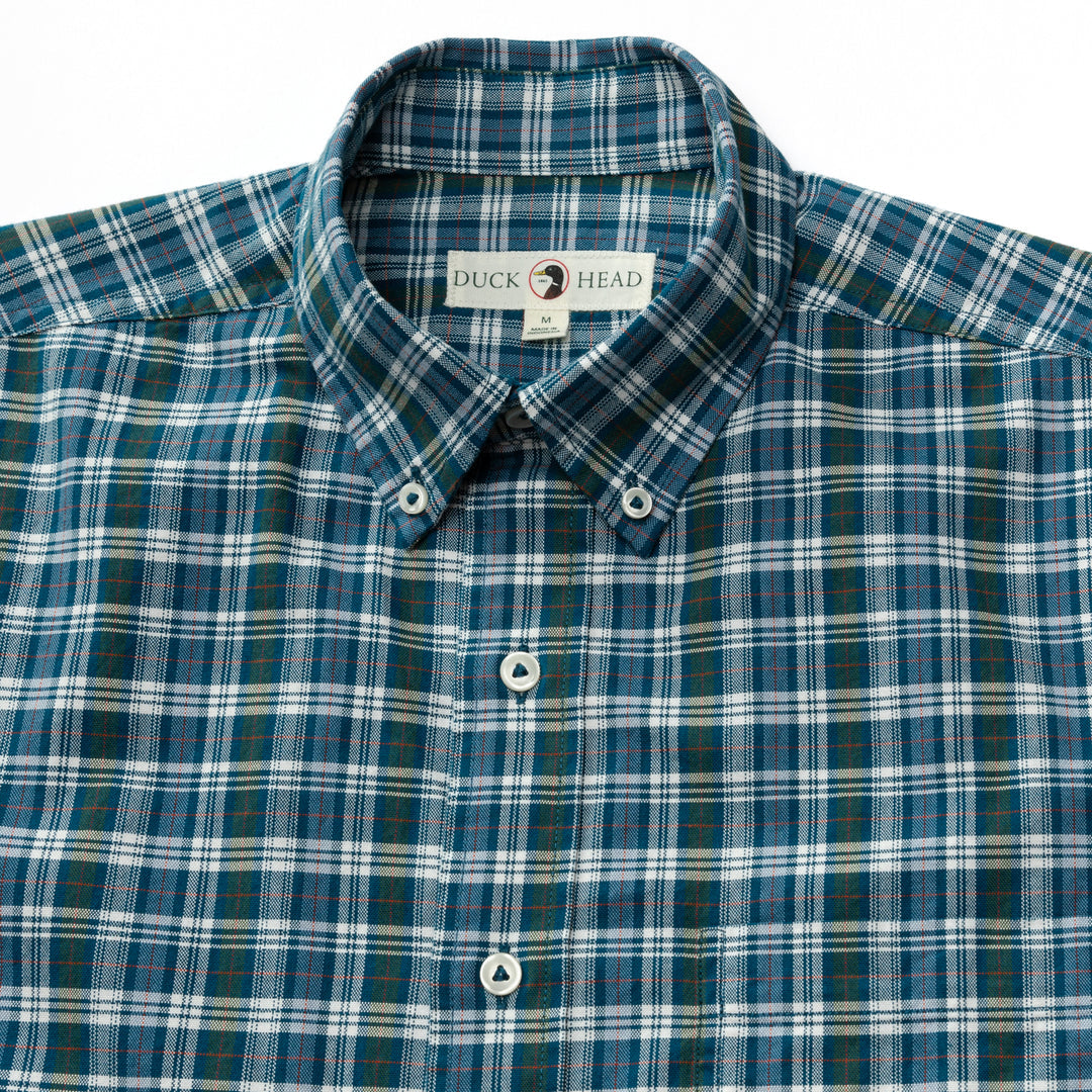 Duck Head Cotton Oxford Sport Shirt
Thompson Plaid   -Legion Blue