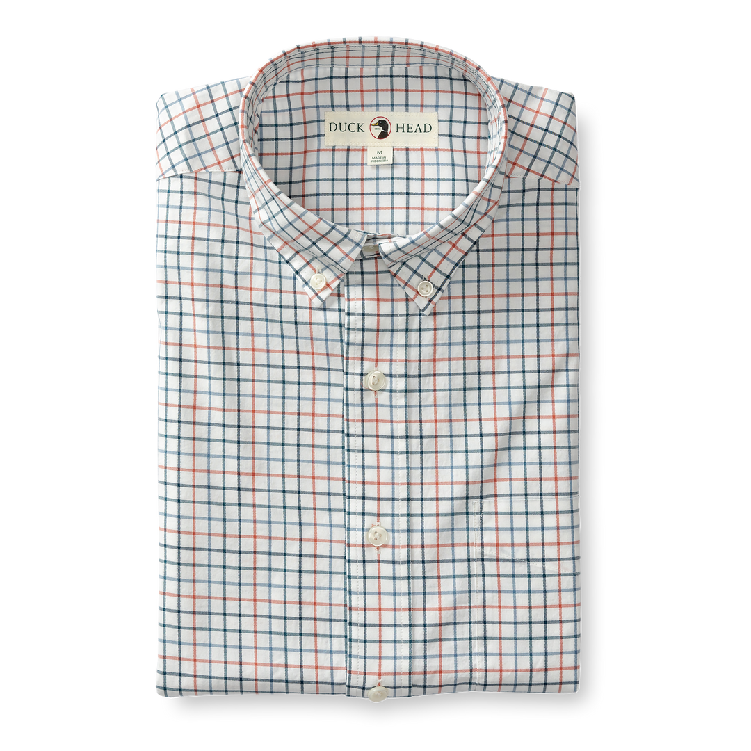 Duck Head Cotton Twill Sport Shirt
Joyner Plaid   -Mirror Lake