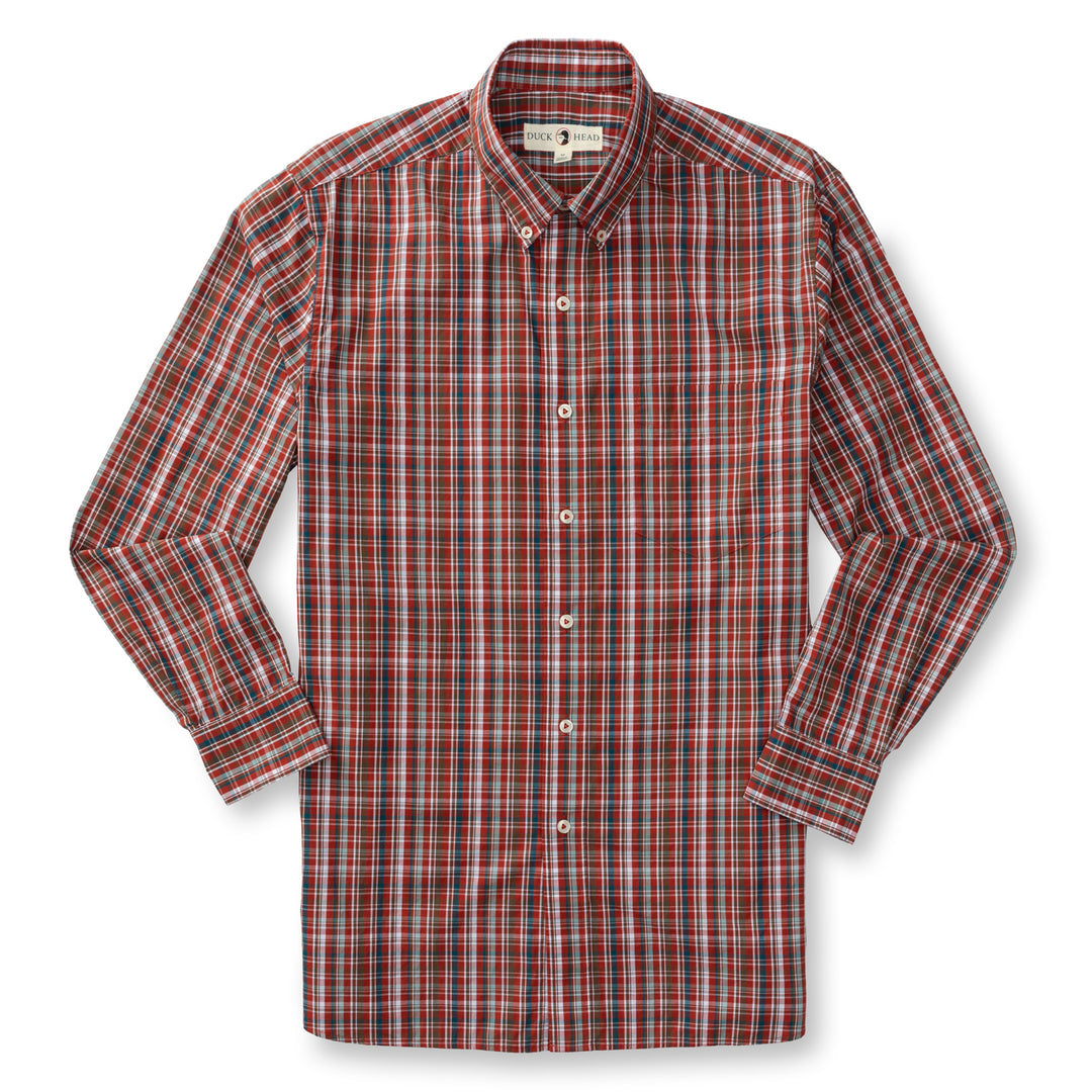 Duck Head Cotton Poplin Sport Shirt
Watkins Plaid- Red Ochre