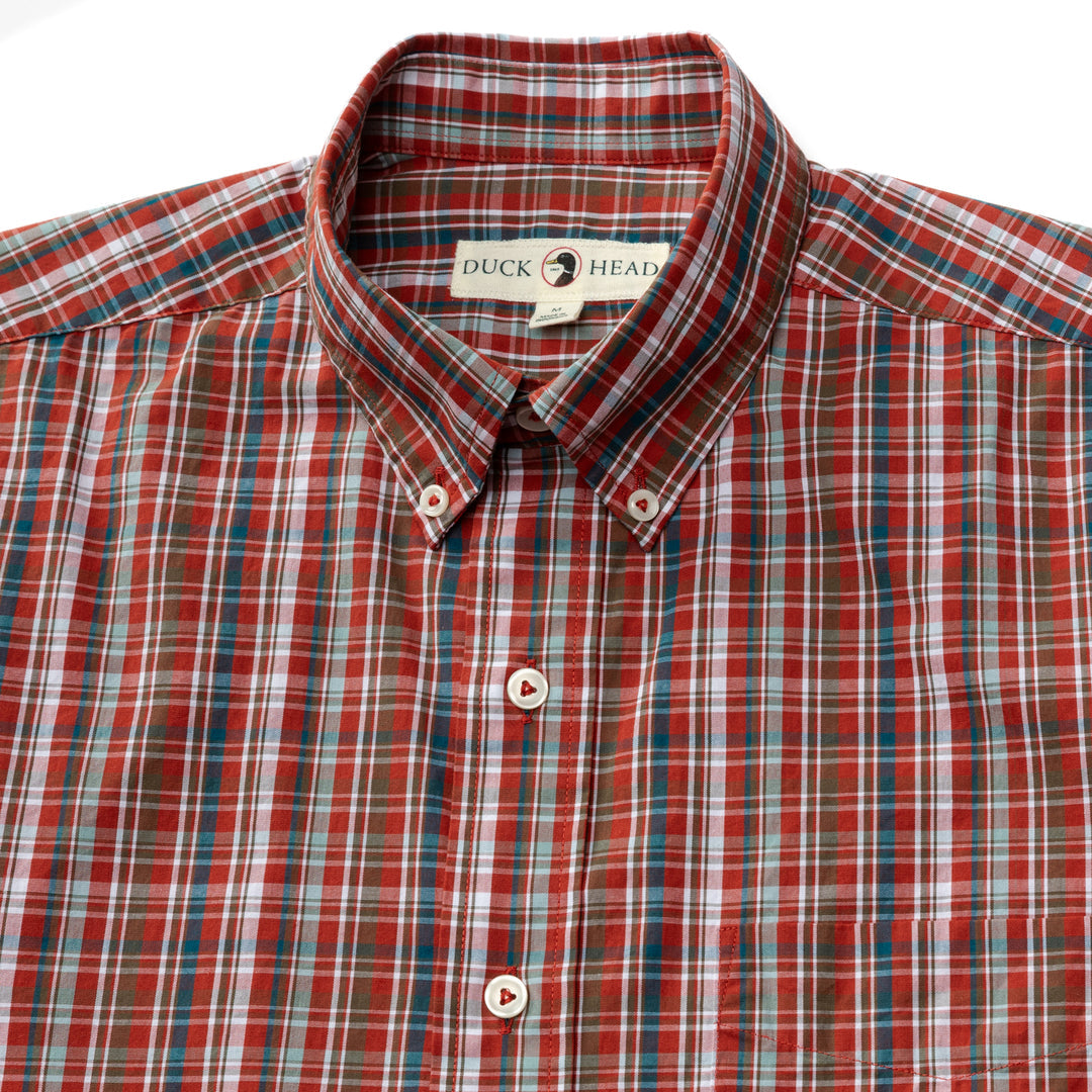 Duck Head Cotton Poplin Sport Shirt
Watkins Plaid- Red Ochre