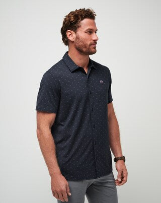 Travis Mathew SET A COURSE BUTTON-UP-Total Eclipse