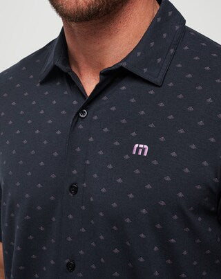 Travis Mathew SET A COURSE BUTTON-UP-Total Eclipse