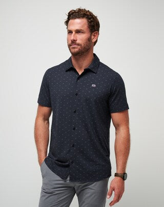 Travis Mathew SET A COURSE BUTTON-UP-Total Eclipse