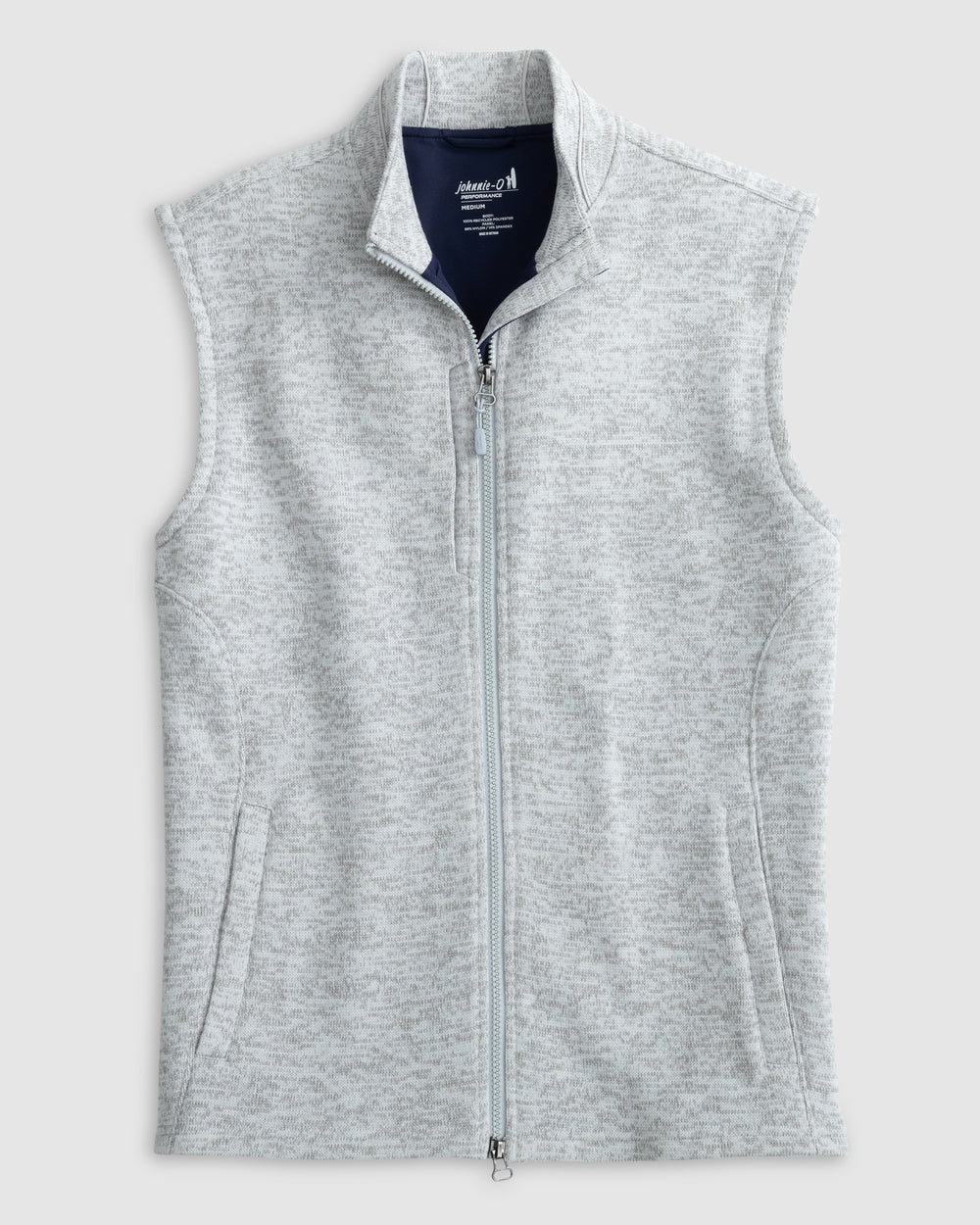 Johnnie O Denalis Double Zip Fleece Vest-Light Grey