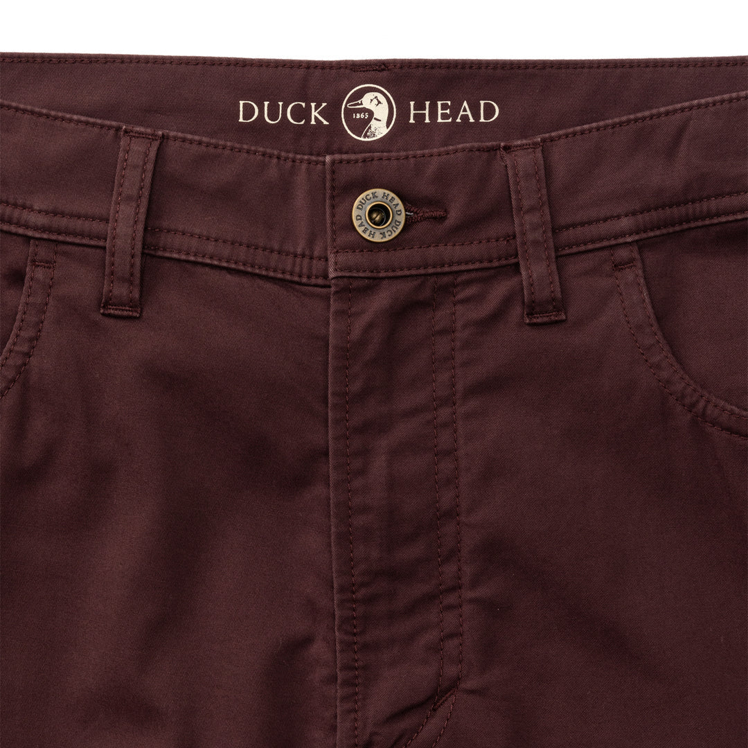 Duck Head Shoreline Five-Pocket- Dark Cognac