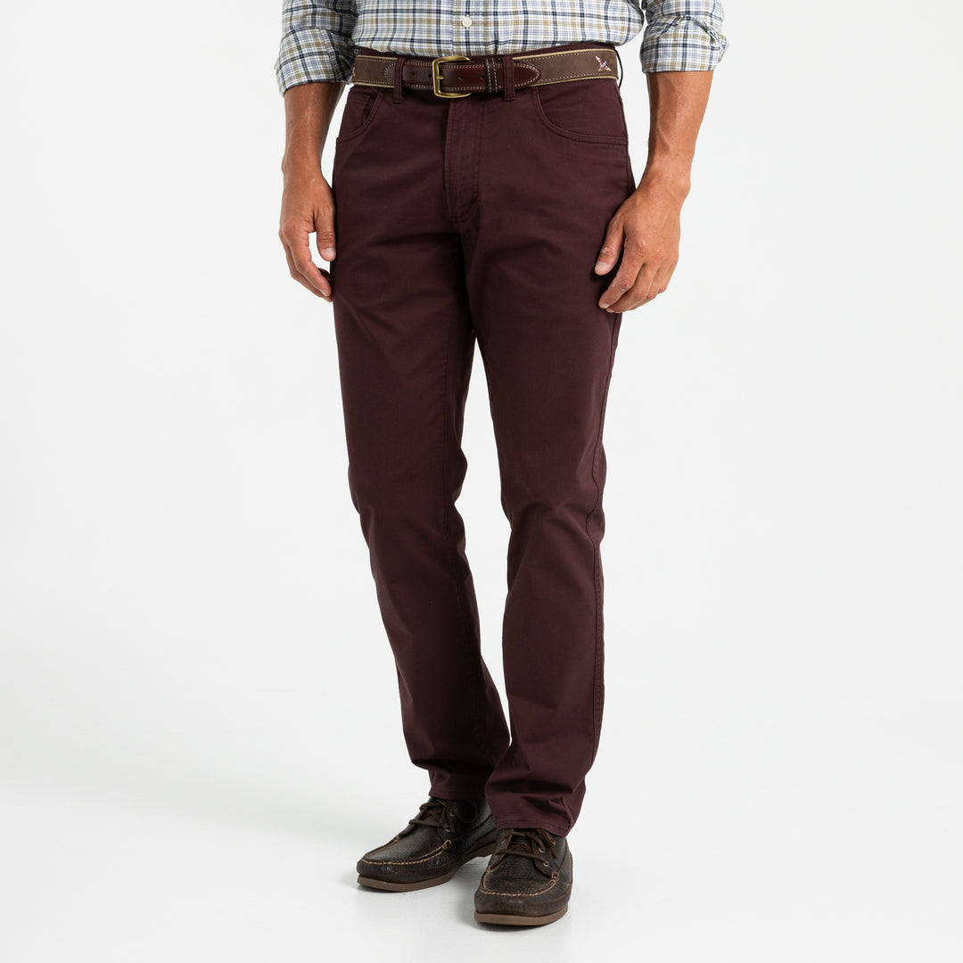 Duck Head Shoreline Five-Pocket- Dark Cognac