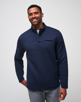 Travis Mathew Transatlantic Quilted Henley Pullover- Navy