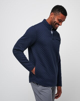 Travis Mathew Transatlantic Quilted Henley Pullover- Navy