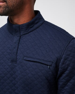 Travis Mathew Transatlantic Quilted Henley Pullover- Navy