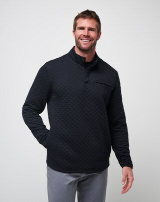 Travis Mathew Transatlantic Quilted Henley Pullover-Black