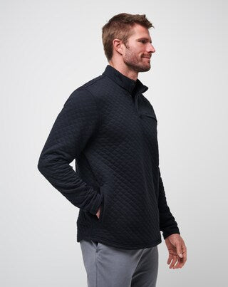 Travis Mathew Transatlantic Quilted Henley Pullover-Black