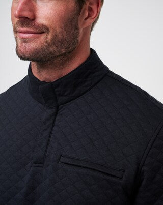 Travis Mathew Transatlantic Quilted Henley Pullover-Black