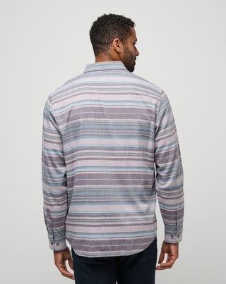 Travis Mathew CLOUD FLANNEL STRIPE BUTTON-UP-Elderberry Pl