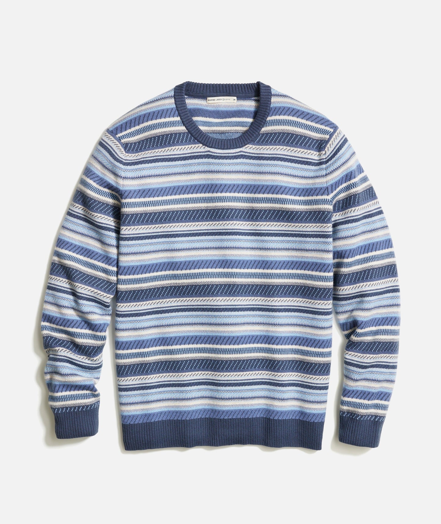 Marine Layer Reed Jacquard Sweater Blue Stripe