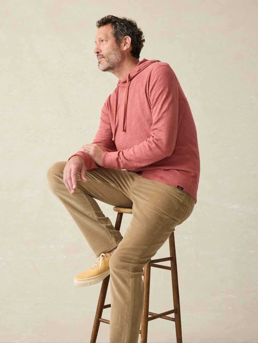 Faherty Sunwashed Hoodie -Fall Red