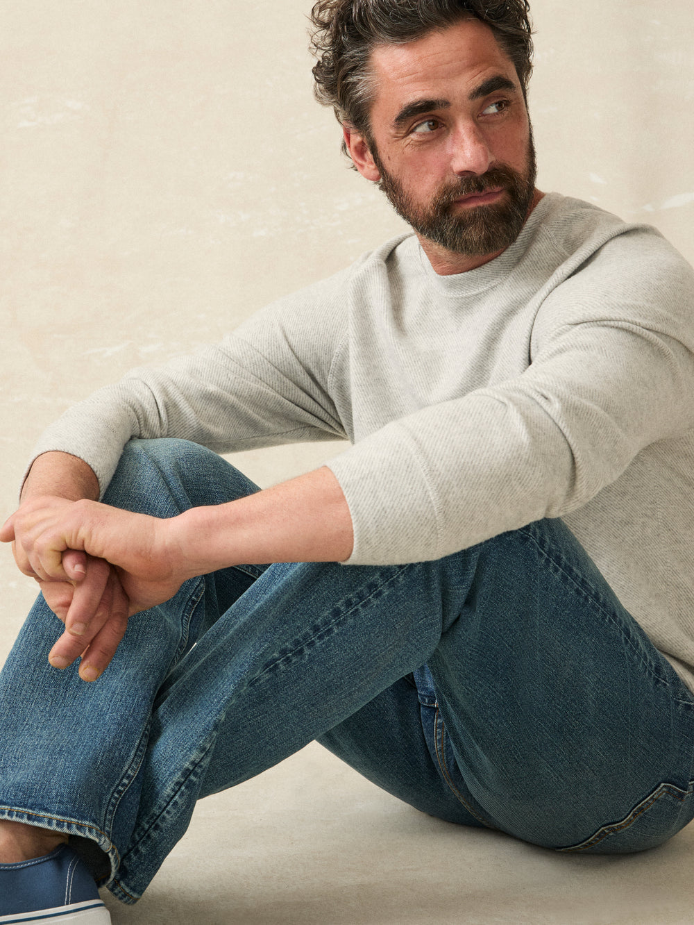 Faherty Legend Sweater-Heather Grey