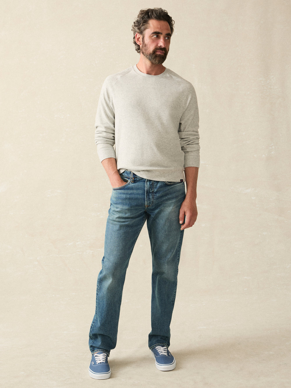 Faherty Legend Sweater-Heather Grey