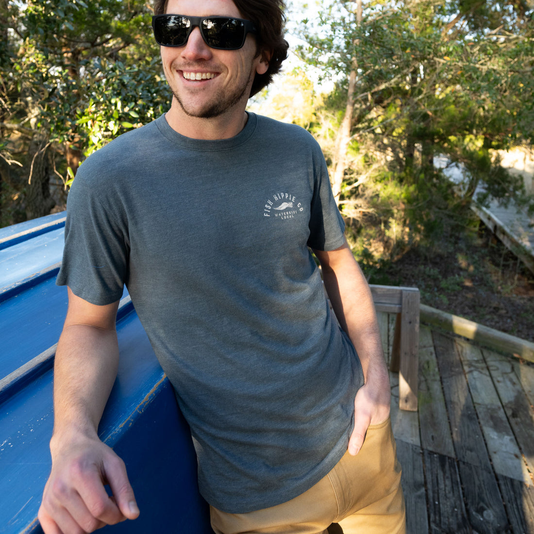 Fish Hippie Trifecta Tee-Kelp