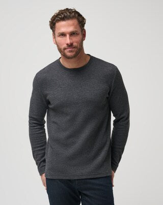 Travis Mathew Cloud Waffle Crew-Charcoal